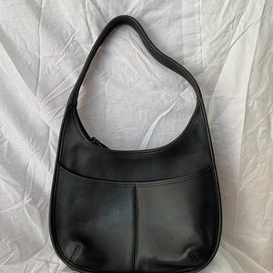 Coach 90s Vintage Ergo Black Leather Hobo Handbag